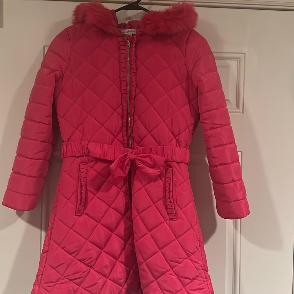 Brand new chasing fireflies warm winter jacket with removable fur hood